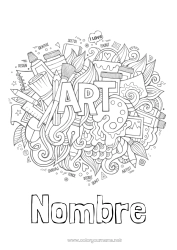 Colorear para personalizar Arte Mandala Pincel Lápiz de color Lápiz Profesiones Artísticas Útiles escolares Pintor Portadas de Cuaderno