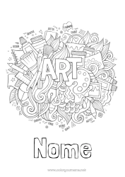 Disegno gratuito Arte Mandala Pennello Matita colorata Matita Professioni artistiche Forniture scolastiche Pittore Copertine di Quaderno