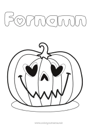 Gratis färgläggning Pumpa Hjärta Jack O'Lantern