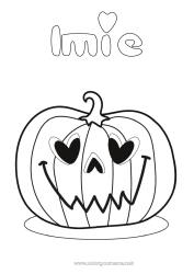 Kolorowanka do personalizacji Dynia Serce Jack O'Lantern