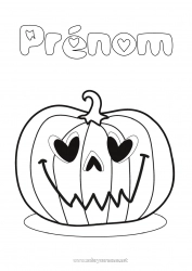 Dessin gratuit Citrouille Coeur Jack O'Lantern