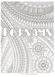 Gratis färgläggning Utsmyckat namn Komplexa målarbilder Zentangle