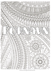 Gratis farvelægning Dekoreret navn Komplekse farvelægninger Zentangle