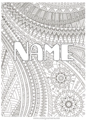 Free colouring Decorated name Complex colouring pages Zentangle