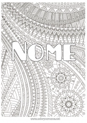 Colorazione gratuita Nome decorato Colorazioni complesse Zentangle