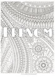 Coloriage gratuit Nom décoré Coloriages complexes Zentangle