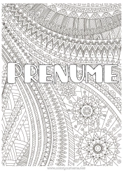 Pagină de colorat gratuită Nume decorat Desene de colorat complexe Zentangle