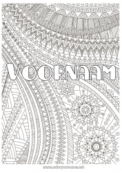 Gratis kleurplaat Gedecoreerde naam Complex Kleurplaten Zentangle