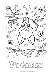 Coloriage à personnaliser Chauve-souris Halloween Animal Oiseaux et mammifères volants