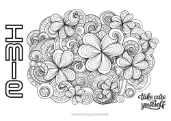 Rysunek za darmo Spokojny i zen Chory Mandala Koniczyna