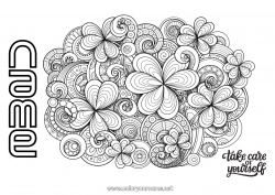 Free coloring Calm and zen Sick Mandala Clover