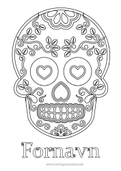 Gratis fargelegging Hjerte Kranium De dødes dag Calaveras, hodeskaller