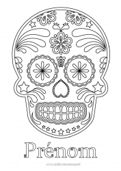 Coloriage à personnaliser Crâne Día de los Muertos