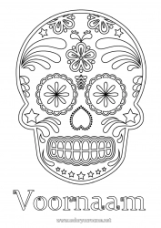 Gratis kleurplaat Schedel Dia de los Muertos