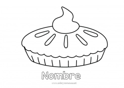 Colorear gratis Thanksgiving Alimento Tarta