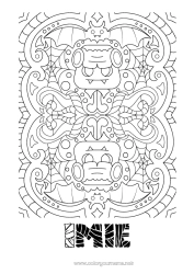 Kolorowanka do personalizacji Potwór Halloween Mandala Frankenstein