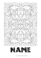 Free coloring Monster Halloween Mandala Frankenstein