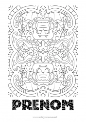 Coloriage gratuit Monstre Halloween Mandala Frankenstein