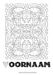 Kleurplaat aanpassen Monster Halloween Mandala Frankenstein