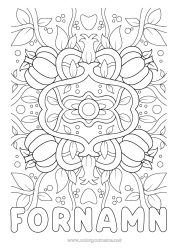 Gratis färgläggning Pumpa Mandala Höst Blad