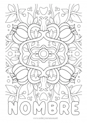 Colorear gratis Calabaza Mandala Otoño Hojas