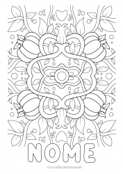 Desenho grátis Abóbora Mandala Outono Folhas