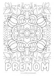 Dessin gratuit Citrouille Mandala Automne Feuilles