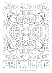 Desen liber de colorat Dovleac Mandala Toamnă Frunze