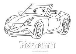 Gratis färgläggning Fordon Bil Bilar, skåpbilar och husbilar Tecknad serie Fordon karaktärer