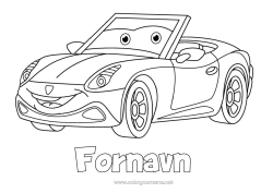 Gratis tegning Kjøretøy Bil Biler, varebiler og campingbiler Tegneserie Kjøretøyfigurer