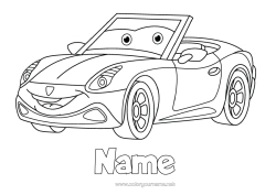 Colouring to customise Vehicles Car Cars, Vans And Motorhomes Cartoon Character Vehicles