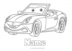 Free drawing Vehicles Car Cars, vans, and motorhomes Cartoon Character vehicles