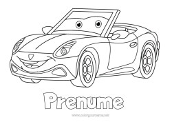 Desen liber de colorat Vehicule Mașină Mașini, furgonete și autorulote Desen animat Vehicule personaje