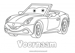 Gratis tekening Voertuigen Auto Auto's, busjes en campers Cartoon Voertuigpersonages