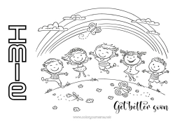 Rysunek za darmo Chory Dziewczyna Chłopiec Dziecko