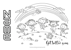 Free colouring Ill Girl Boy Child