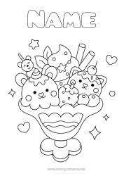 Free colouring Cute Treats, sweets Ice cream