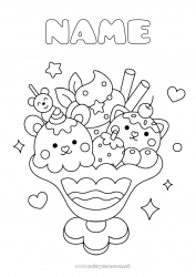 Free coloring Kawaii Treats Ice cream