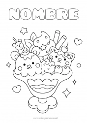 Colorear gratis Kawaii Golosinas Helado