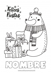 Dibujo libre Llevar Regalos Navidad Animales del bosque