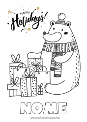 Desenho grátis Urso Presentes Natal Animais da floresta