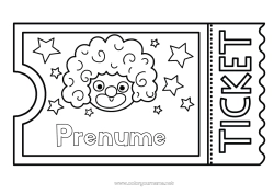 Pagină de colorat personalizată Clovn Circul Bilet