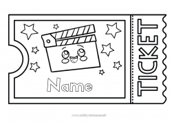 Coloring to customize Movie theater Ticket