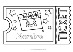 Colorear para personalizar Cine Boleto, entrada