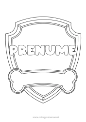 Pagină de colorat personalizată Erou Insignă super Desen animat