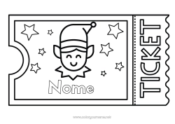 Colorazione gratuita Elfo di Natale Biglietto Scherzi e Idee per Elfi di Natale