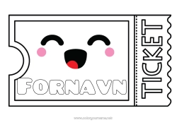 Farvelægningssiden tilpasning Kawaii Billet