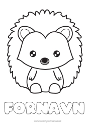 Gratis farvelægning Pindsvin Kawaii Dyr Nem farvelægning Skovens dyr