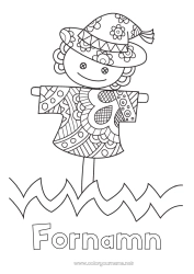 Gratis färgläggning Mellannivå färgläggningar Zentangle Skrämsel.