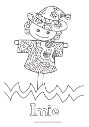 Kolorowanka za darmo Kolorowanki pośrednie Zentangle Strach na wróble